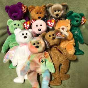 Lot of 10 Beanie Baby bears
